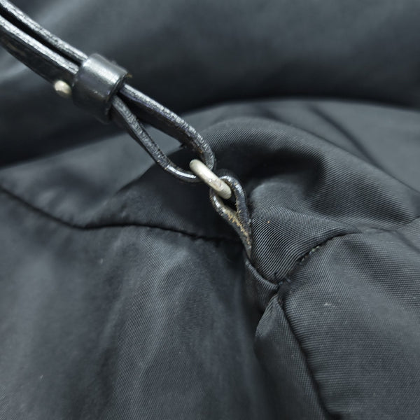 Quilted Nylon Backpack Black