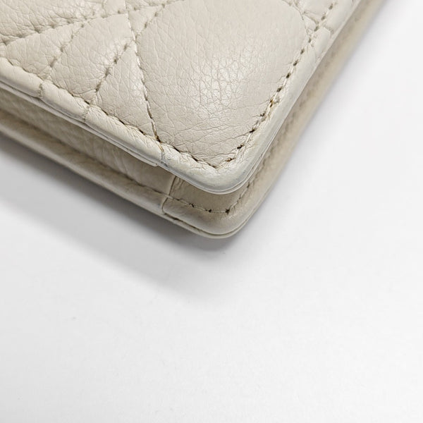 Dior Caro Small Cannage Calfskin White
