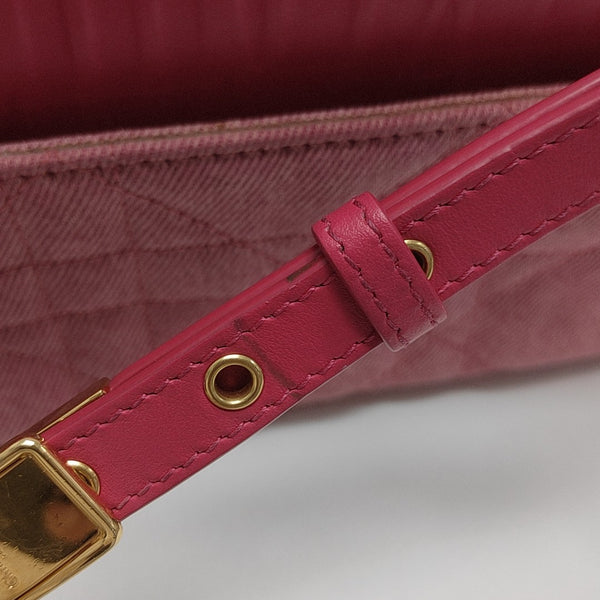 Dior Caro Medium Cannage Denim Pink