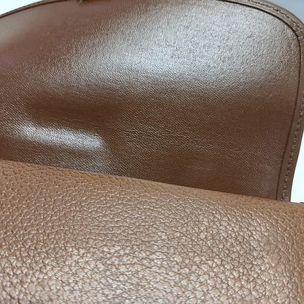 Calfskin Top Handle Bag Brown