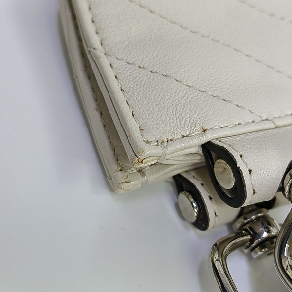 Quilted Calfskin Shoulder Bag White