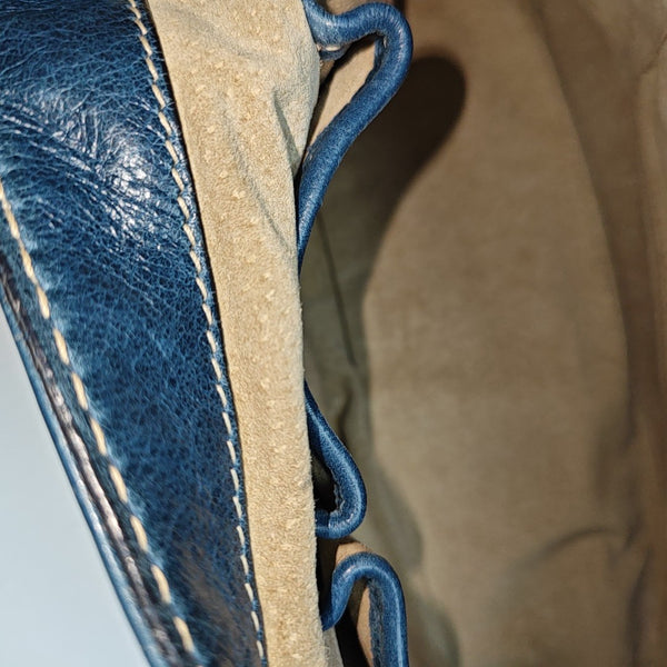 Calfskin Shoulder Bag Blue