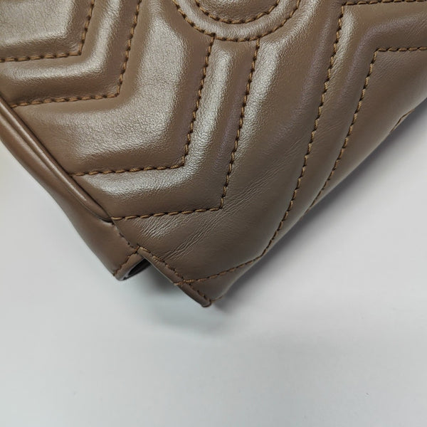 GG Marmont Mini Quilted Calfskin Beige
