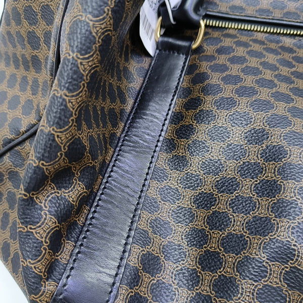 Coated Canvas Top Handle Bag Black