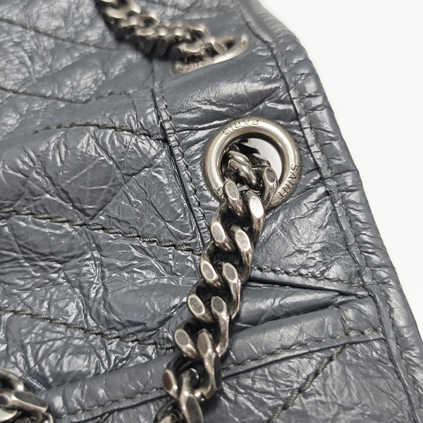 NIKI Medium Chevron Calfskin Gray