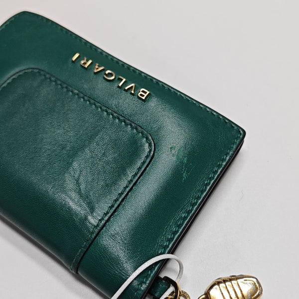 SERPENTI FOREVER Calfskin Green Card Holder