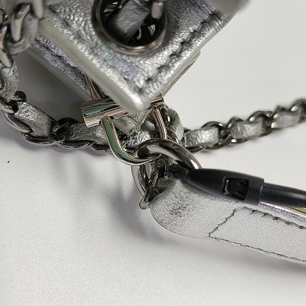 Calfskin Shoulder Bag Silver