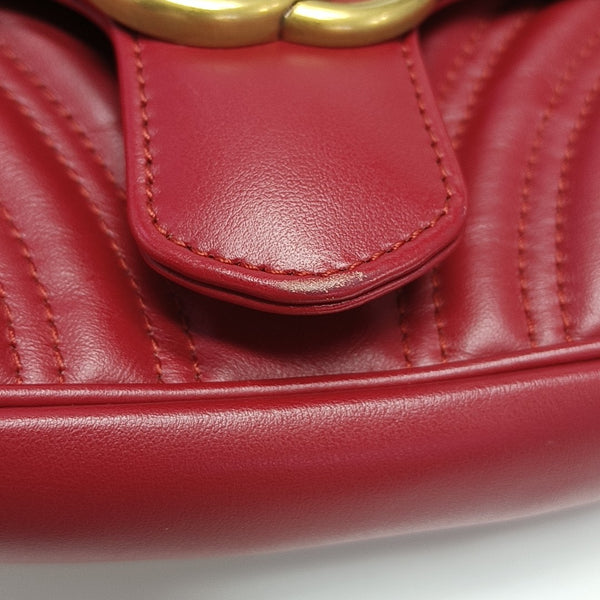 GG Marmont Small Quilted Calfskin Red