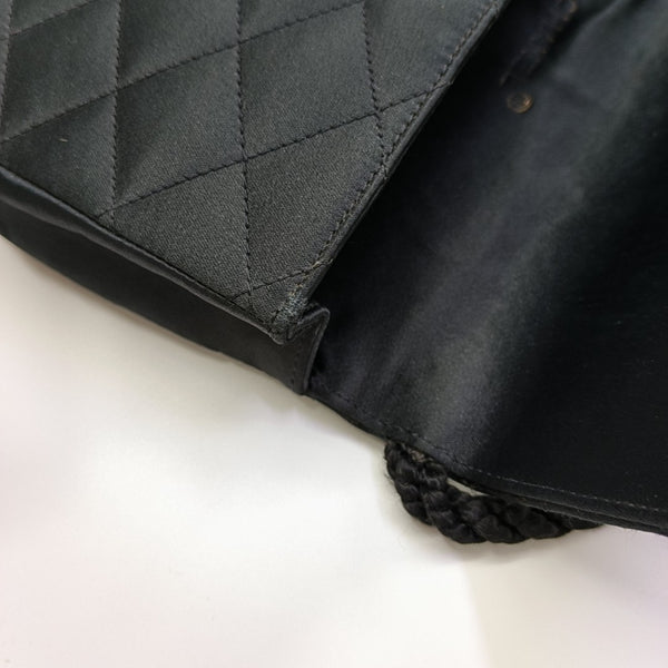 Quilted Silk Satin Shoulder Bag Green