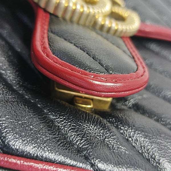 GG Marmont Small Quilted Calfskin Black