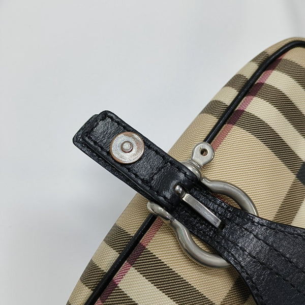 Coated Canvas Shoulder Bag Beige