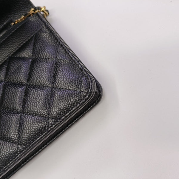WOC Quilted Grained Calfskin Black