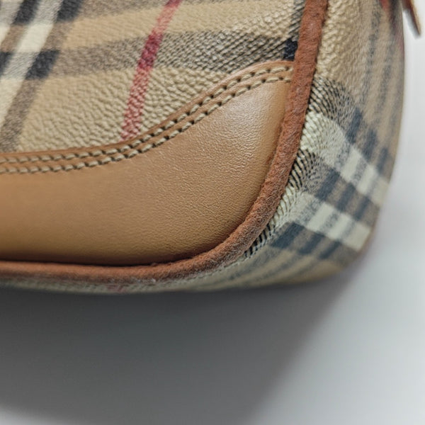 Coated Canvas Shoulder Bag Brown