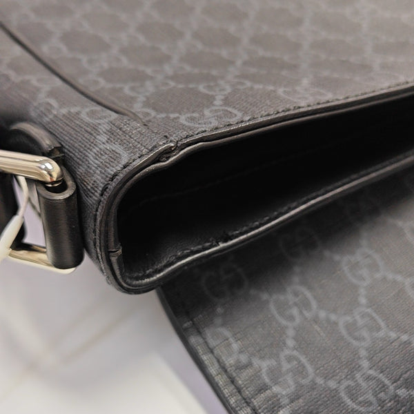 Monogram Coated Canvas Shoulder Bag Black