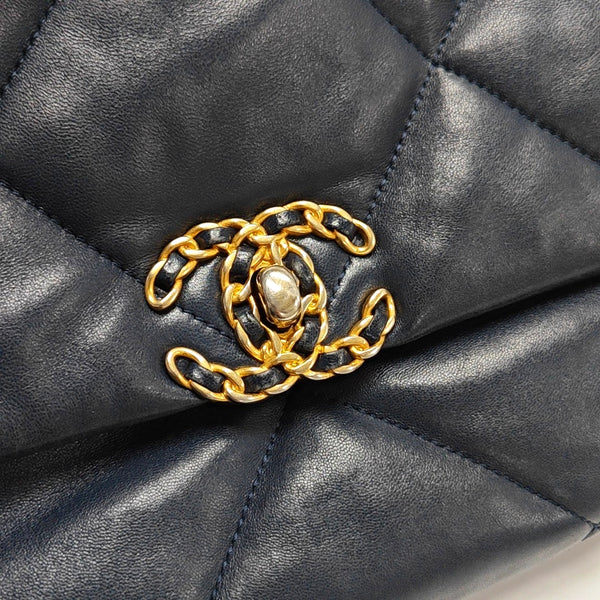 CHANEL 19 Large Quilted Lambskin Blue