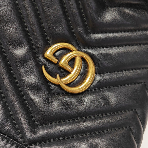 GG Marmont Mini Quilted Calfskin Black