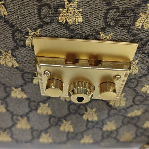 Padlock Small Monogram Coated Canvas Beige