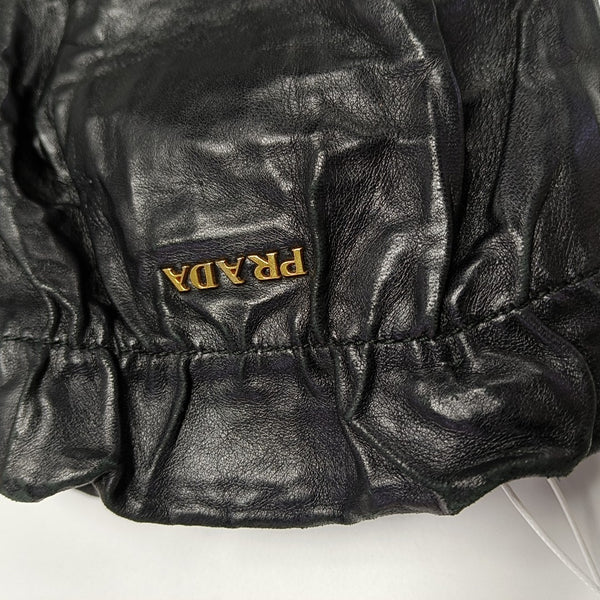 Lambskin Bucket Bag Black