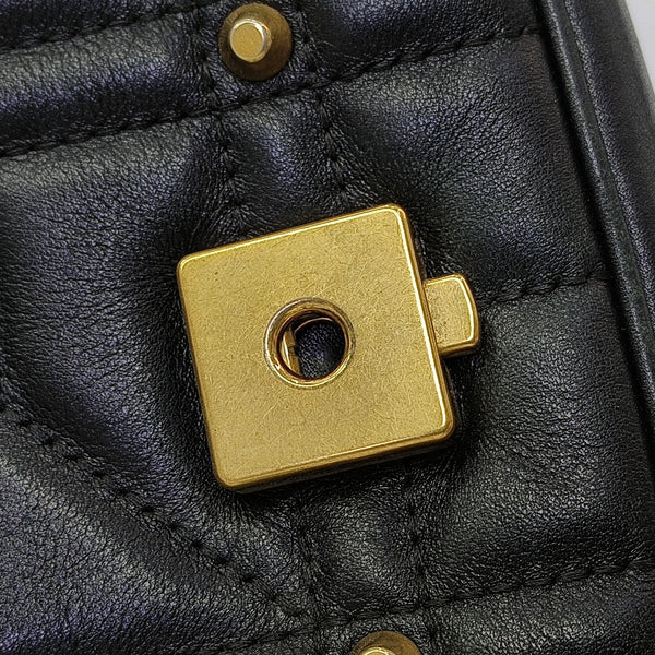 GG Marmont Medium Quilted Calfskin Black
