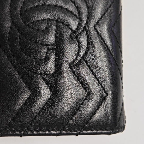 GG Marmont Mini Quilted Calfskin Black Card Holder