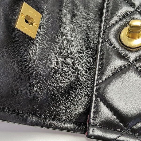 BIJOUX FLAP Quilted Lambskin Black