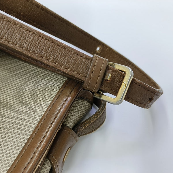 Coated Canvas Shoulder Bag Beige
