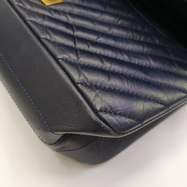 2.55 227 (jumbo) Quilted Calfskin Blue