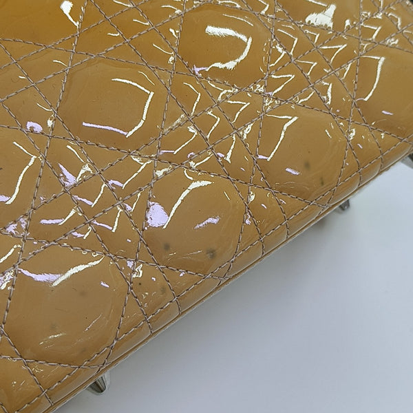 Lady Dior Large Cannage Patent Lambskin Yellow