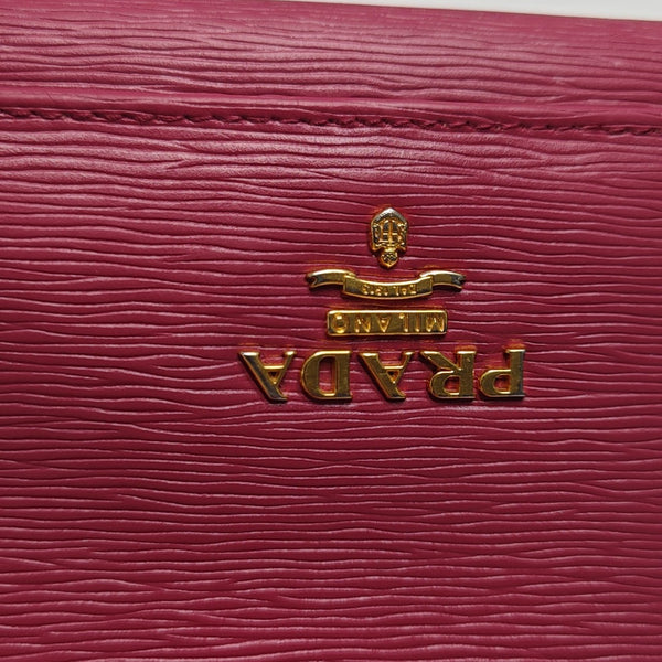 Fold Wallet Saffiano Calfskin Red Wallet