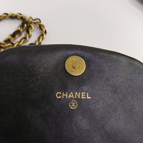 Quilted Lambskin Shoulder Bag Black