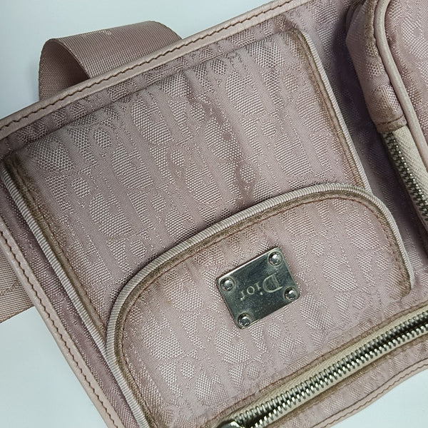 Oblique Canvas Belt Bag Pink