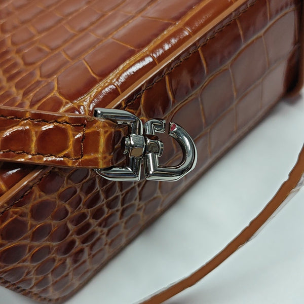 Calfskin Shoulder Bag Brown