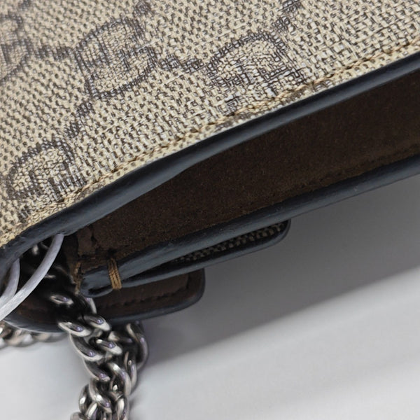 Dionysus Super Mini Monogram Coated Canvas Beige