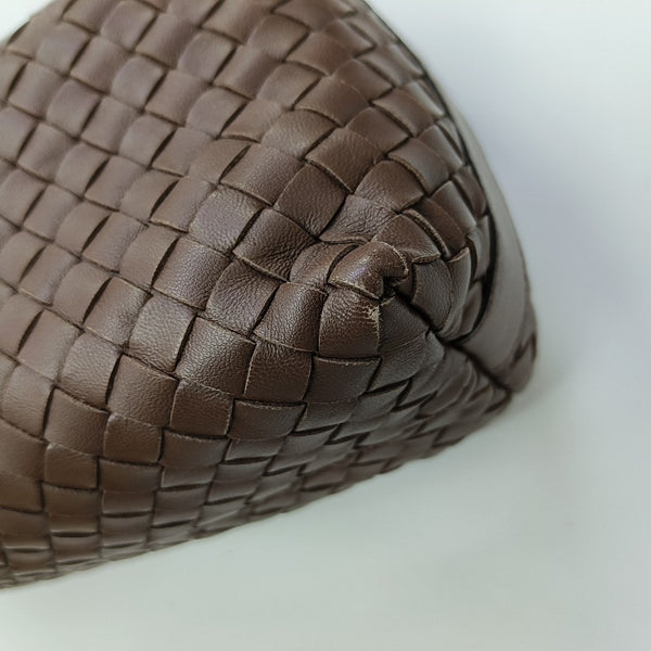 Lambskin Top Handle Bag Brown