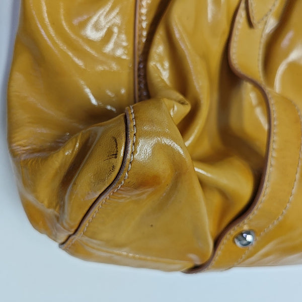 Calfskin Top Handle Bag Yellow