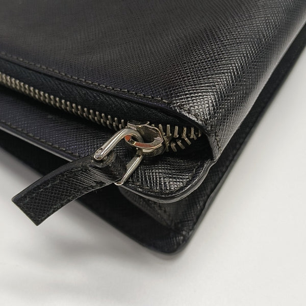 Saffiano Calfskin Clutch Black