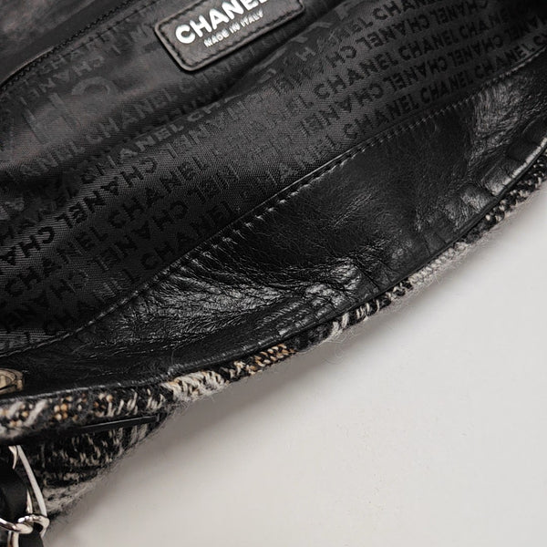 Quilted Fabric Shoulder Bag Gray