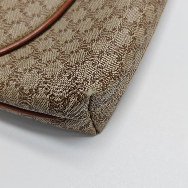 Coated Canvas Shoulder Bag Brown