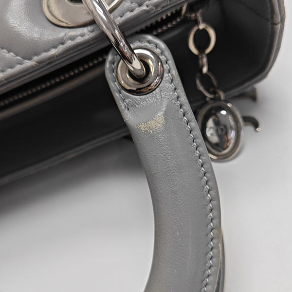 Lady Dior Medium Cannage Lambskin Gray