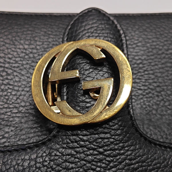 Interlocking G Small Calfskin Black