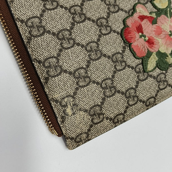 Monogram Coated Canvas Clutch Beige