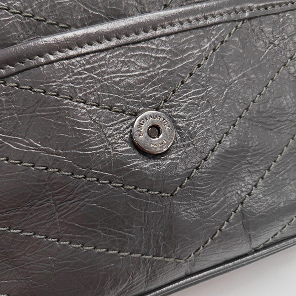NIKI Small Chevron Calfskin Gray