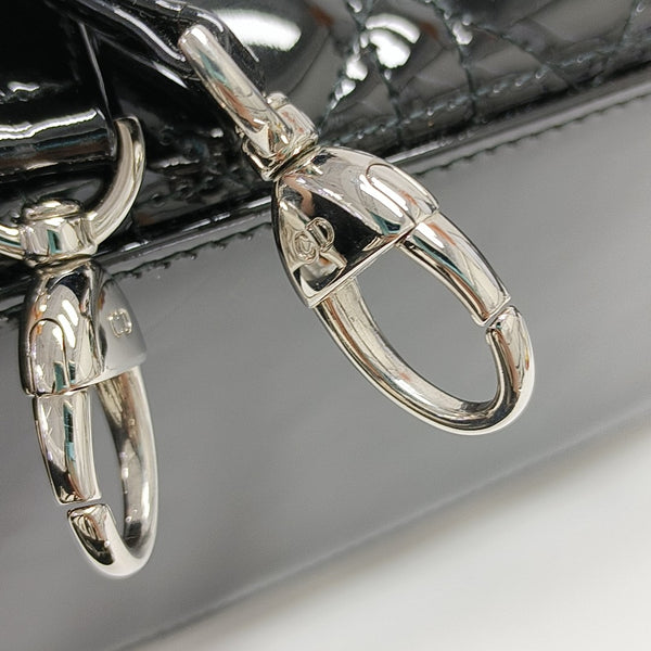 Lady Dior Medium Cannage Patent Leather Black