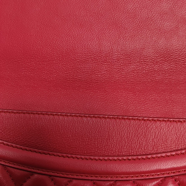 Quilted Leather Shoulder Bag Red