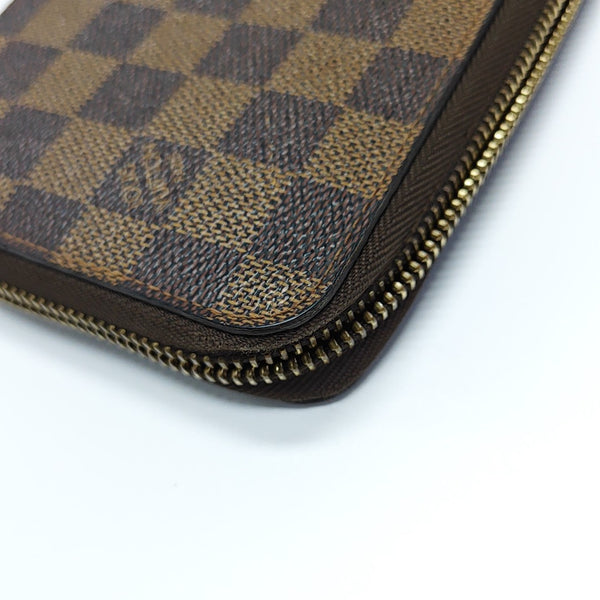 ZIPPY Damier Ebene Coated Canvas Brown Wallet
