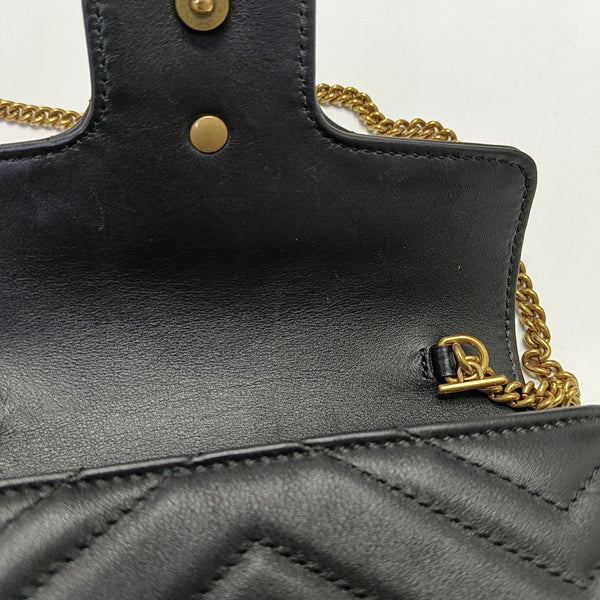 GG Marmont Mini Quilted Calfskin Black