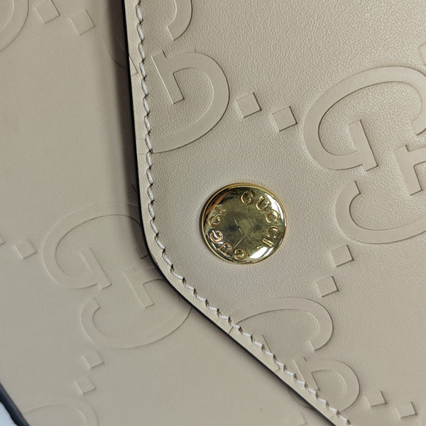 Monogram Calfskin Shoulder Bag Super Mini Beige