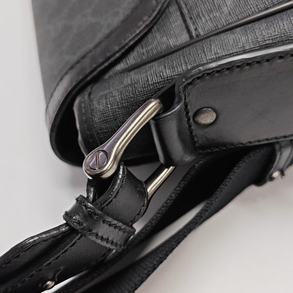Monogram Coated Canvas Shoulder Bag Black