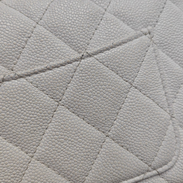 Quilted Grained Calfskin Shoulder Bag White