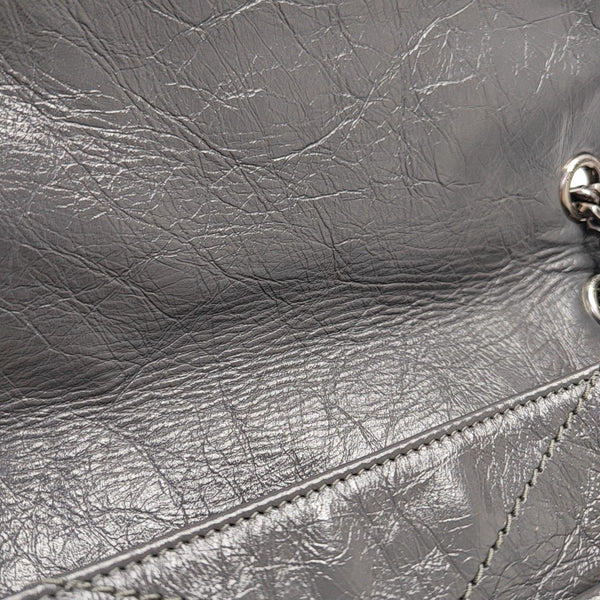 NIKI Medium Chevron Calfskin Gray